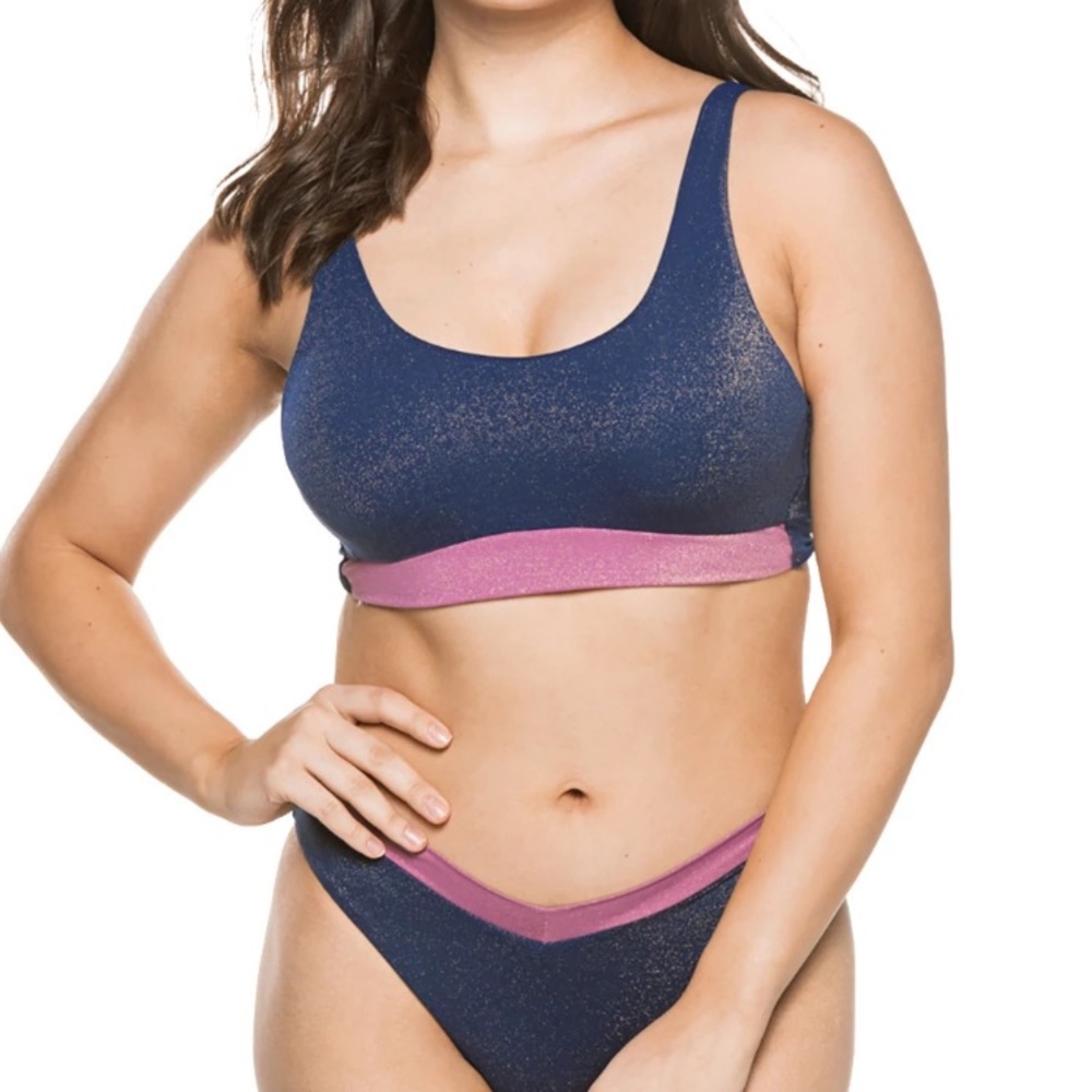 MaxSwim Jamie Shimmer Bralette Bikini Top shimmer navy NWT